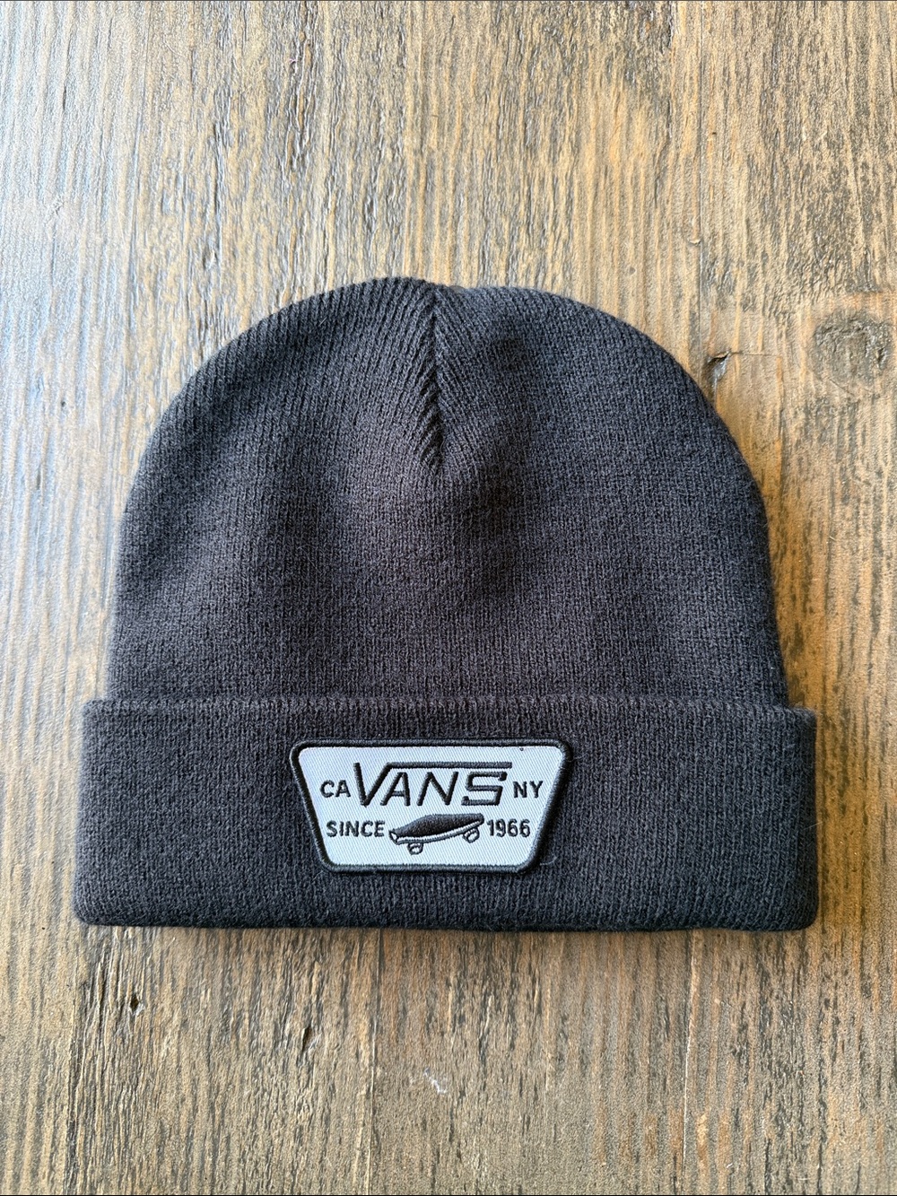 Vans Black Cuffed Beanie with Patch